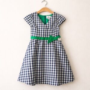 NWT Classic Prep Ann Dress Girls Size 8 Midnight Gingham Taffeta Retail $110